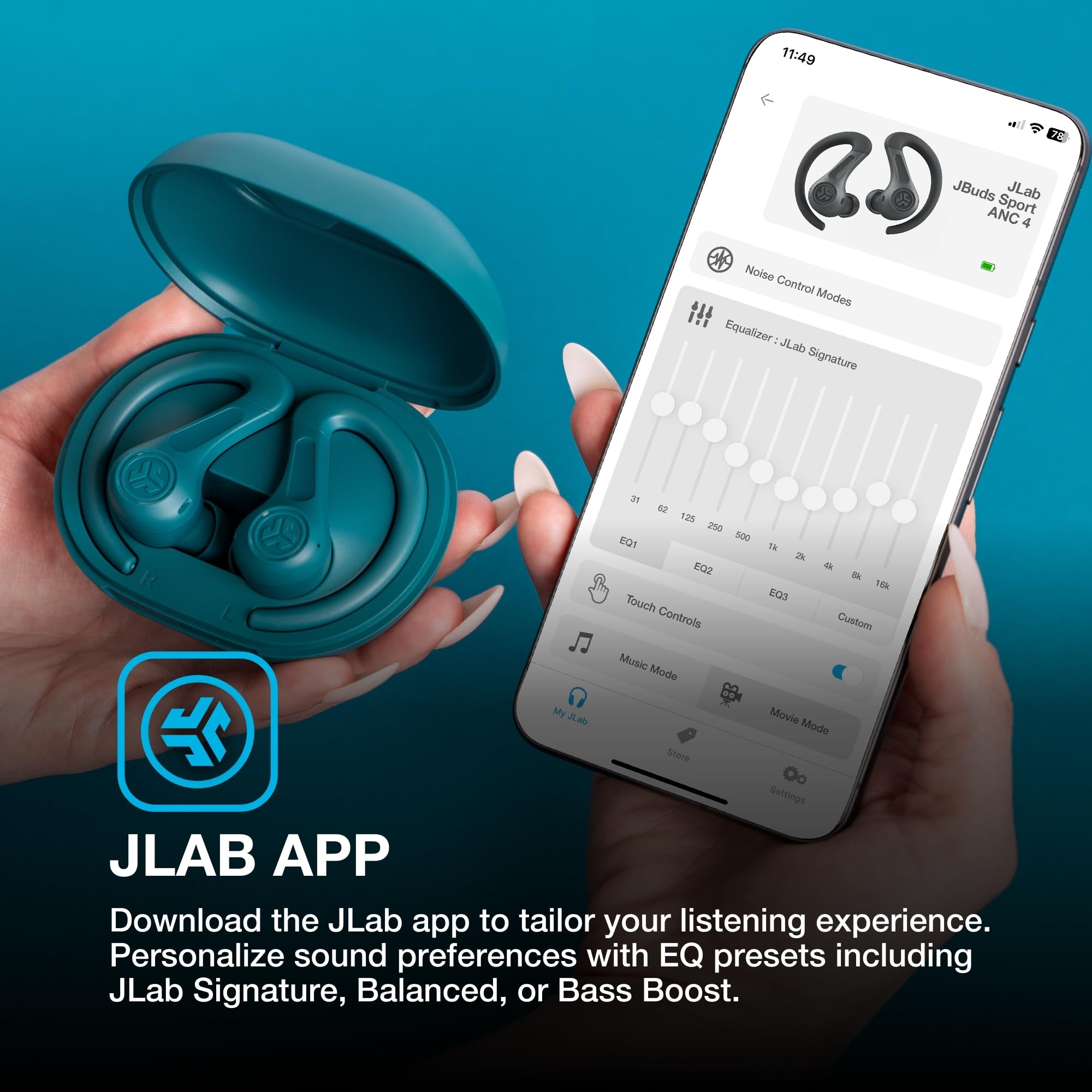 Amazon.com: JLab, JBuds Sport ANC 4, True Wireless Earbuds, Active